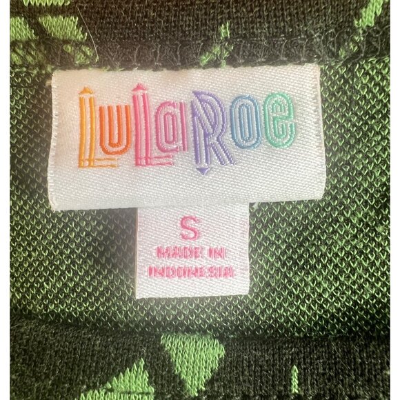 Lularoe Carly Geometric Print Green & Black Short Sleeve Dress Small - Picture 9 of 14